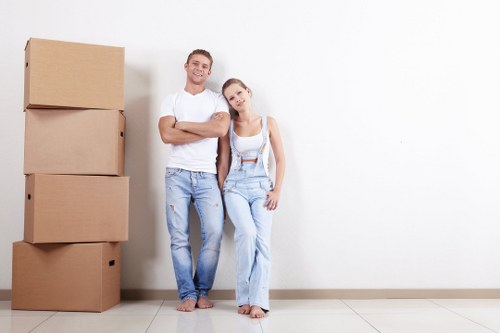 Removals team preparing a Mayfair home move