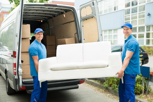 Removal team planning a move in a Mayfair townhouse