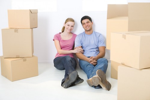 Professional moving team handling a central London property move