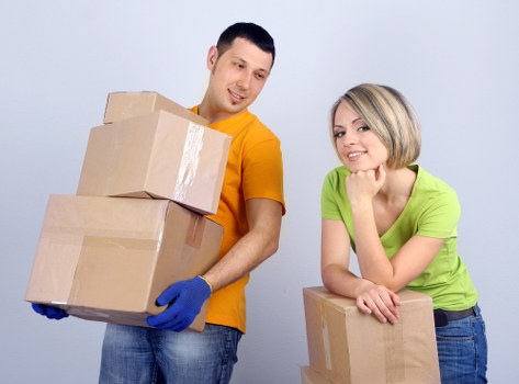 Packed household items ready for transport