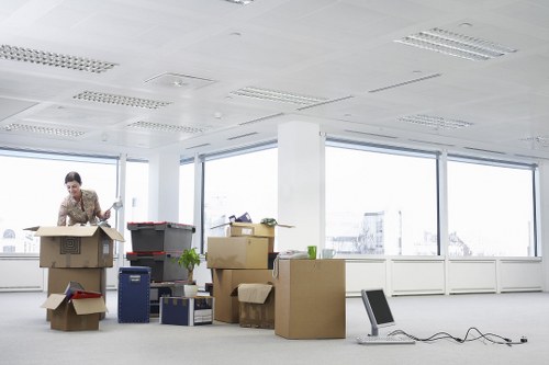 Local movers preparing boxes and furniture for a Mayfair move
